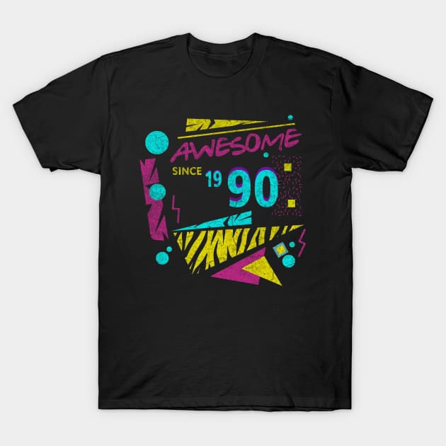 Awesome Since 1990-90’s Birthday Celebration, 41st Birthday T-Shirt by ysmnlettering